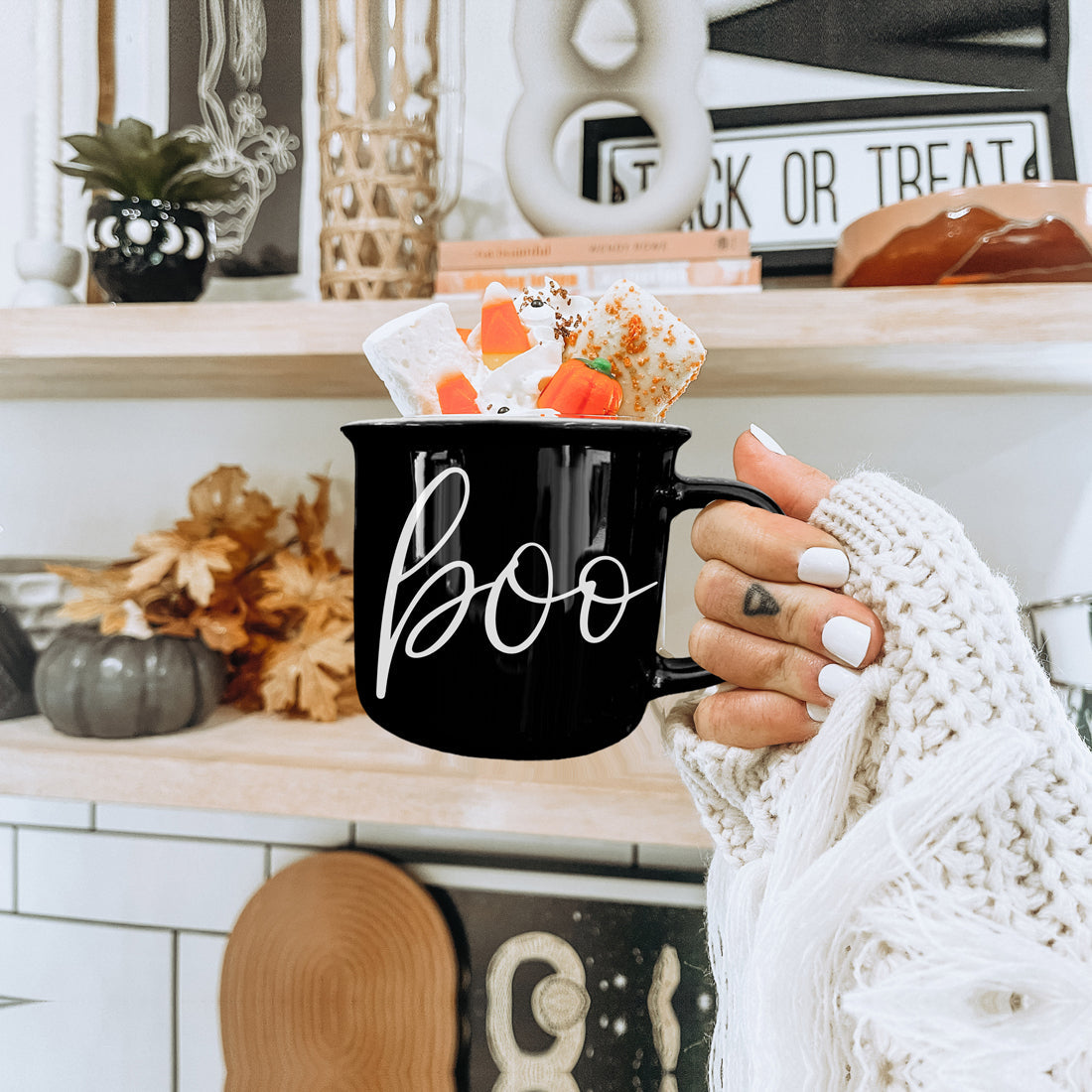 Ghost Story Coffee Mug BOO Halloween Design
Fall Coffee Break BOO Mug Halloween Theme